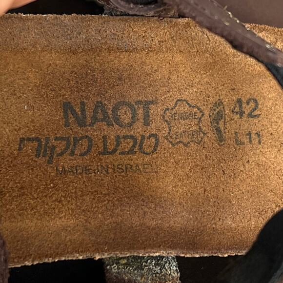 Naot Womens Brown Nubuck Leather Slingback Wedge Sandal Size 11 US 42 EU Comfort - Picture 10 of 10